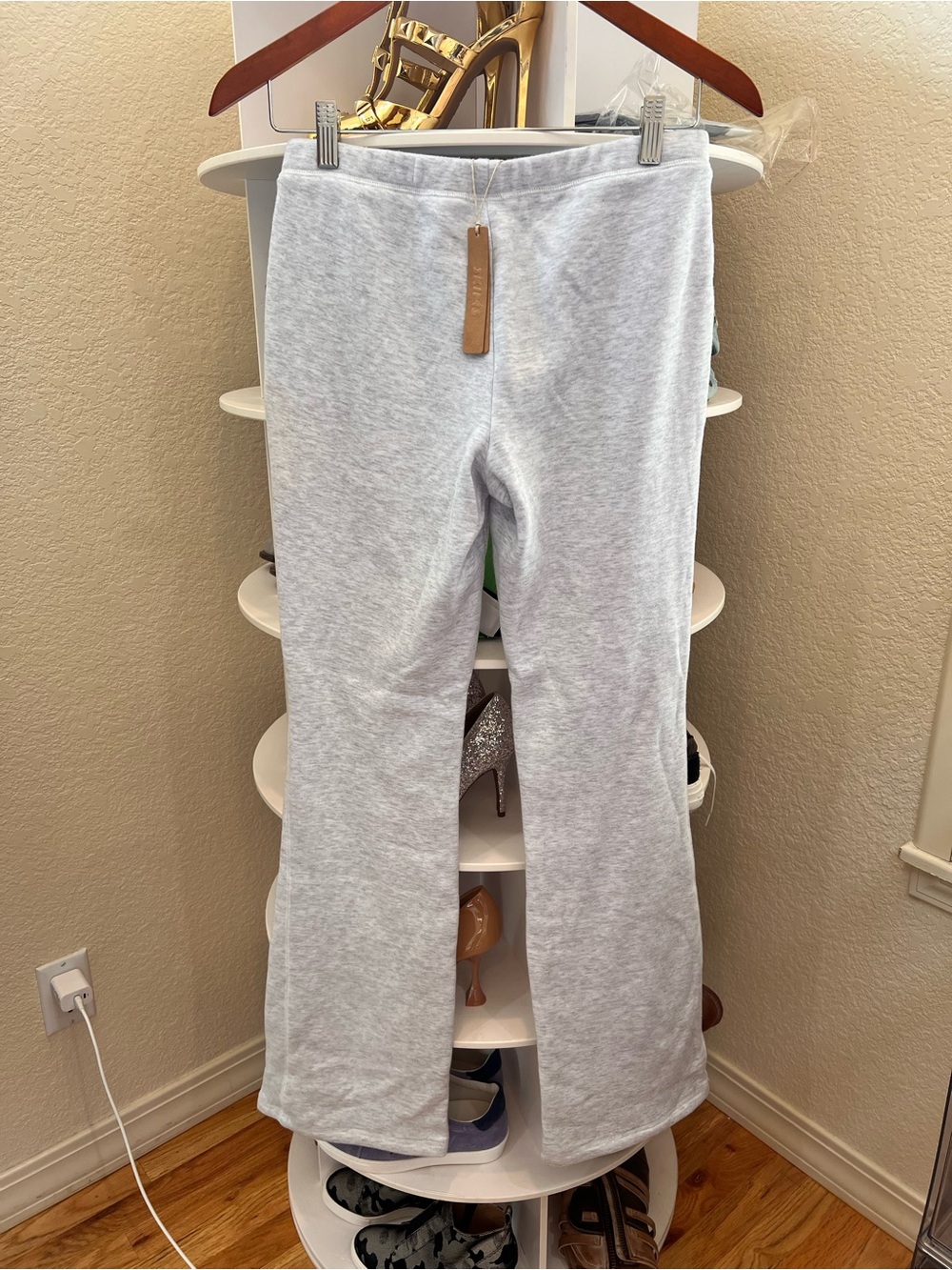 SKIMS Cotton Fleece Slim Pant Light Heather Grey Small New W Tags!! - Picture 4 of 11